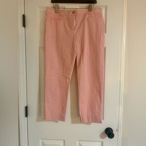 Ann Taylor Coral Seersucker Cropped Pants